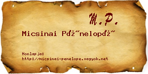 Micsinai Pénelopé névjegykártya